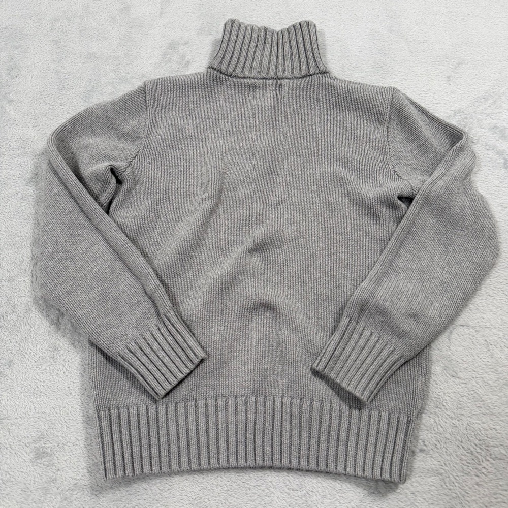 Polo Ralph Lauren Quarter Zip Sweater Boys M 10-12 Gray Cotton Ribbed  Preppy - Picture 2 of 7